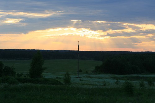 жаль, столб помешал, но убрать его никак не получилось, ловила лучи заходящего солнца ..