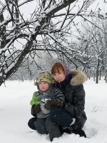 на прогулке