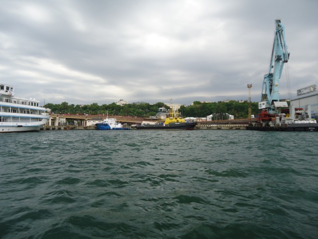 Вид с моря на Потёмкинскую лестницу