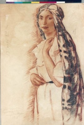 Е.Е.Лансере, Портрет О.Г.Пурцеладзе, 1918