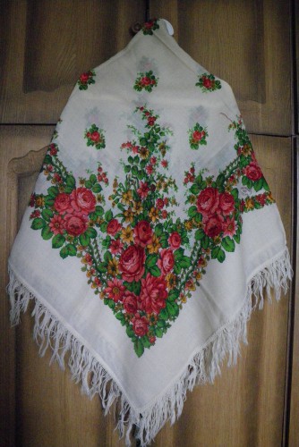 платок 146х146, шерстяная бахрома