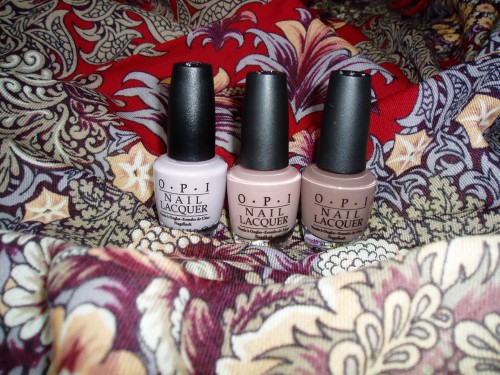 Steady as she rose, Tickle my francey, Over the taupe O.P.I