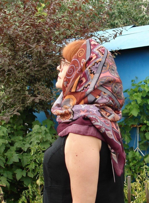 Платок &quot;Весенняя фантазия&quot;, -7, 115х115 см, Жукова Елена
