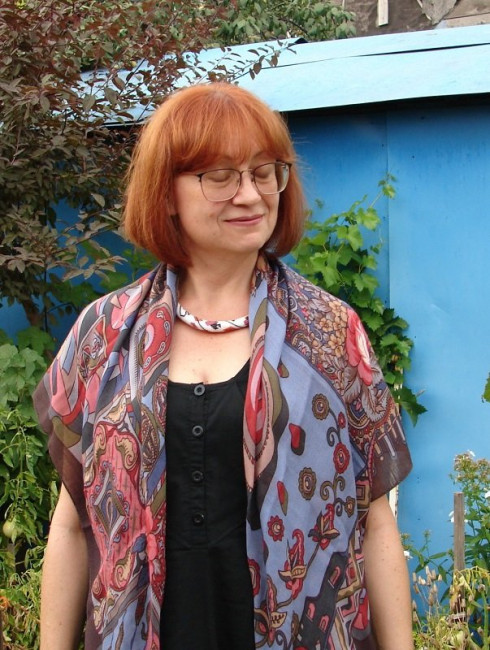 Платок &quot;Весенняя фантазия&quot;, -17, 115х115 см, Жукова Елена