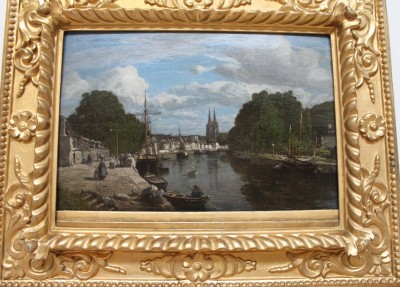 Eugène-Louis Boudin (1824-1898). Vue du port de Quimper, prise de l'aval. 1857 (Таким был вид на порт Кемпера в 1857 г.)