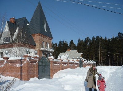 Загородная зимняя прогулка любимой  &quot;Посадской&quot; шали.
