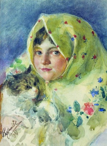 Таня с кошкой 1927 г.jpg