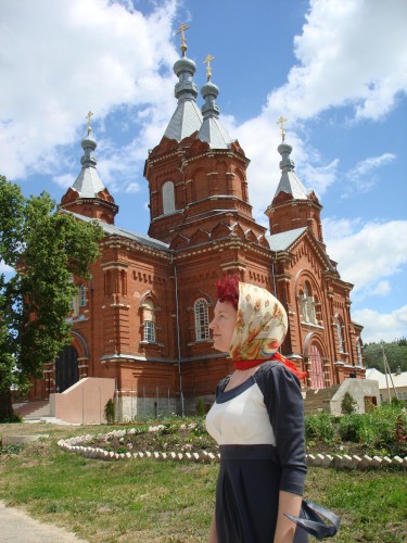 г. Задонск, Вознесенский собор Богородице-Тихоновского женского монастыря, 04.06.11г.<br />Платок Искушение 1247-5 (И.Дадонова)