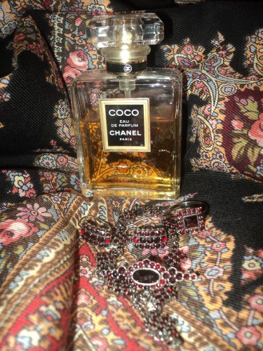 Волшебница-18, СОСО  Chanel, чешские гранаты, черн. серебро.