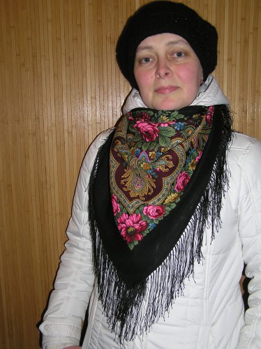 У камина-18. Клара Зиновьева, 125*125 шелк.бахрома